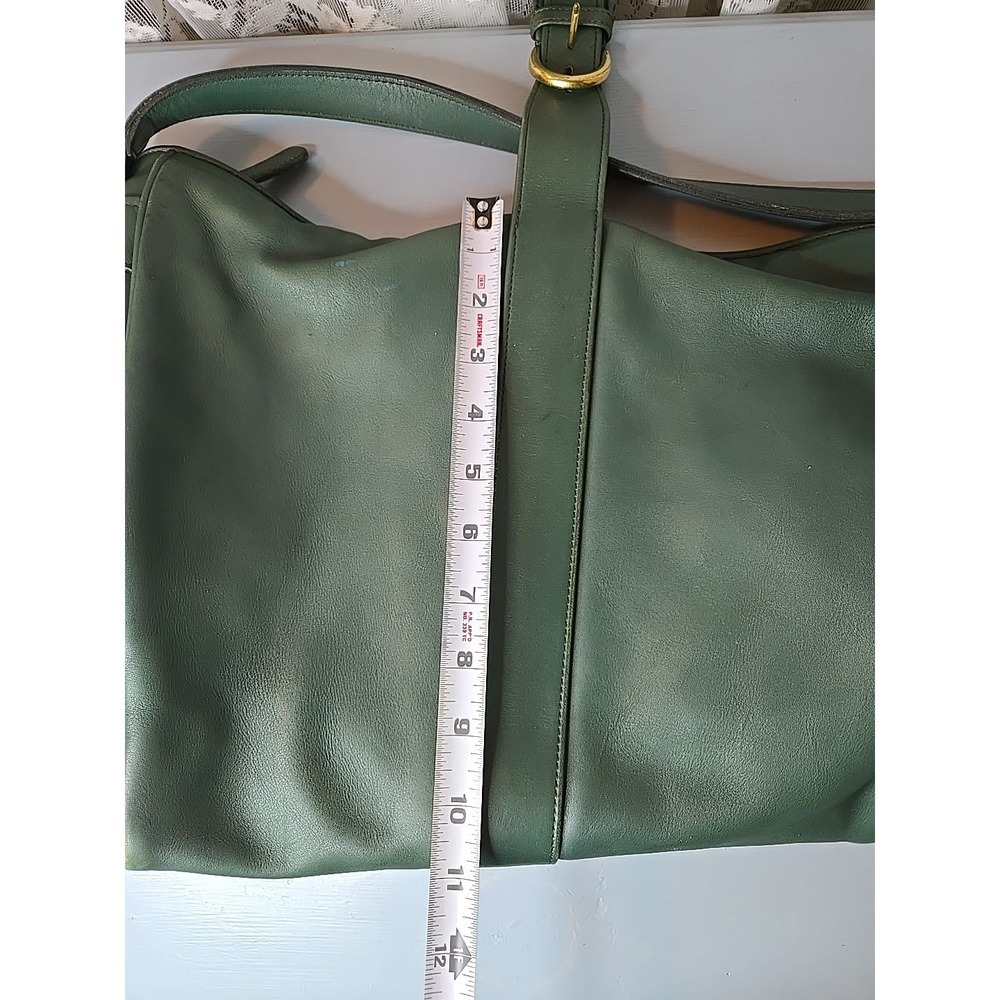 Vintage COACH Forest Green Leather, XL Studio Shoulder Tote Bag, 4081 90s USA - Picture 13 of 15